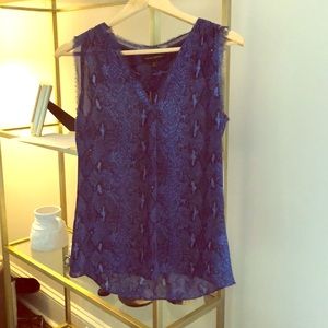Banana Republic Blue Python Sleeveless Top